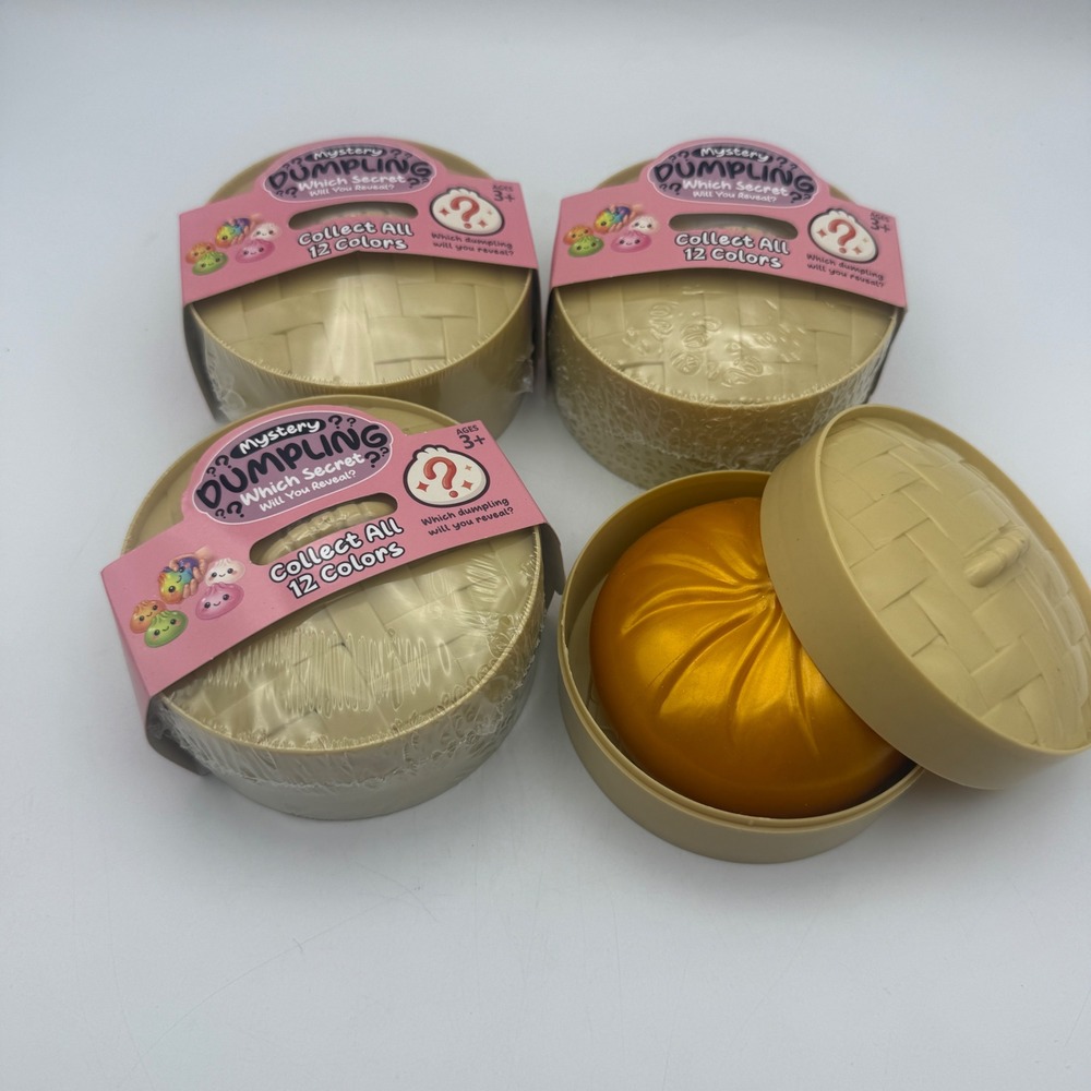 Mystery Dumpling Surprise Toy Kids OS Gold Tan 4pc Lot Blind Box‎ Steamer